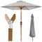 Best Choice Products 10ft Outdoor Woodgrain Pattern Steel Market Patio Umbrella w/ Crank, Tilt